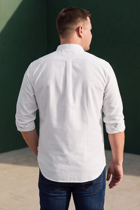 Dockers Men's Plus Size White Oxford Band Collar Shirt