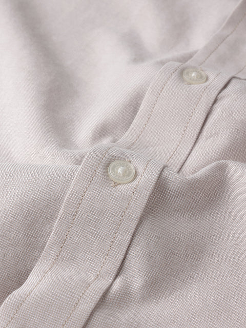 Dockers Men's Beige Oxford Button-Down Full Sleeve Shirt