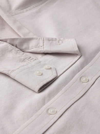 Dockers Men's Beige Oxford Button-Down Full Sleeve Shirt