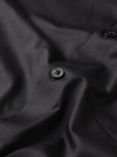 Dockers Men's Black Cotton Office Shirt – Spread Collar, Regular Fit