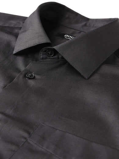 Dockers Men's Black Solid Cotton Formal Shirt – Full Sleeve
