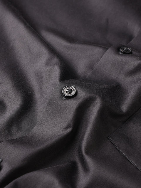 Dockers Men's Black Solid Cotton Formal Shirt – Full Sleeve