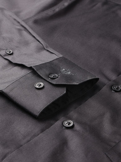 Dockers Men's Black Solid Cotton Formal Shirt – Full Sleeve