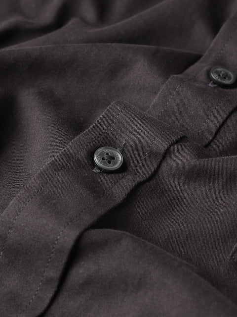 Dockers Men's Black Twill Button-Down Half Sleeve Shirt