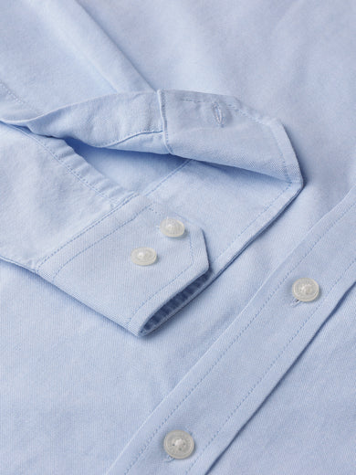 Dockers Men's Blue Oxford Button-Down Full Sleeve Casual Shirt