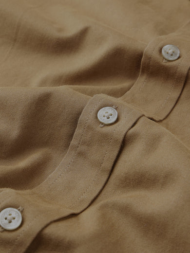 Dockers Men's Brown Twill Button-Down Half Sleeve Shirt