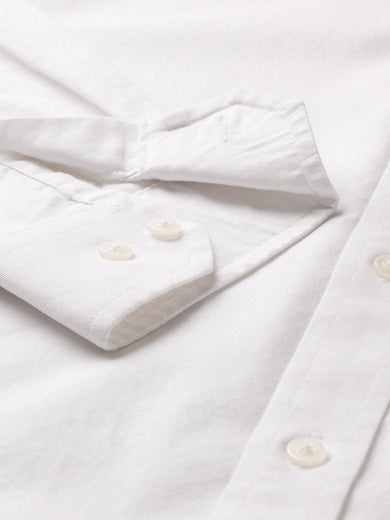 Dockers Men's White Oxford Mandarin Collar Shirt