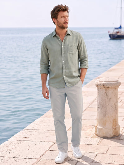 Dockers Men's Beige Slim Fit Stretch Cotton Chinos