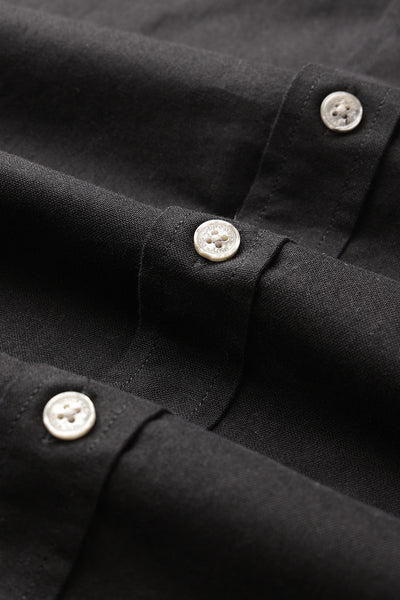 Dockers Men's Black Solid Band Collar Shirt