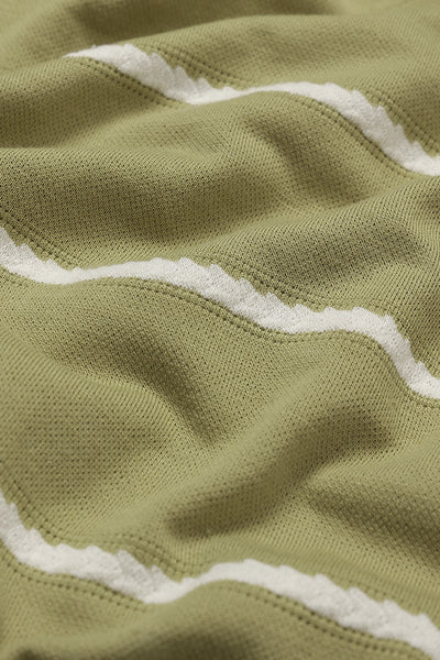 Dockers Men's Olive Striped Round Neck T-Shirt
