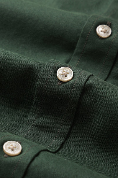Dockers Men's Green Oxford Band Collar Casual Shirt