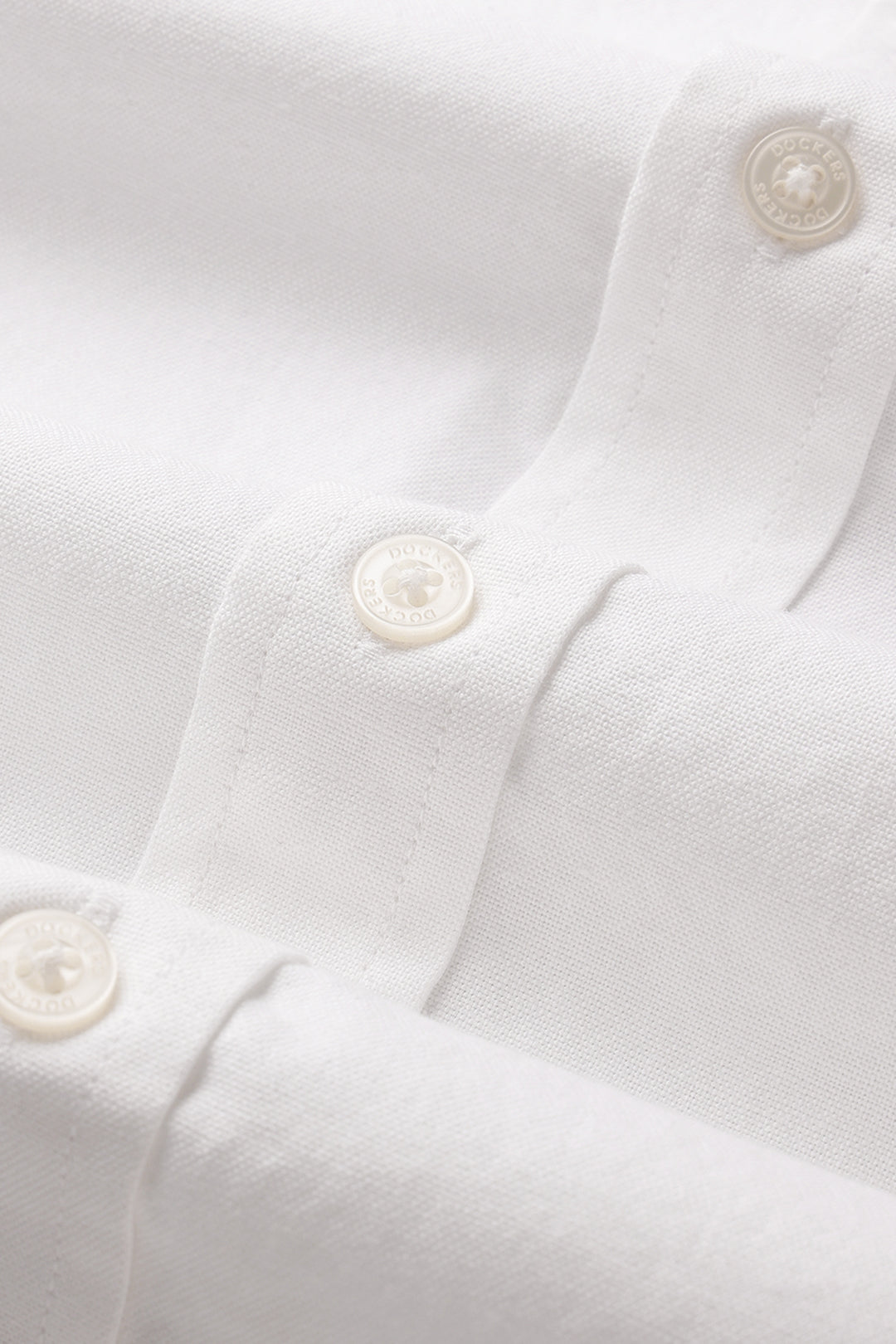 Dockers Men's Plus Size White Oxford Band Collar Shirt