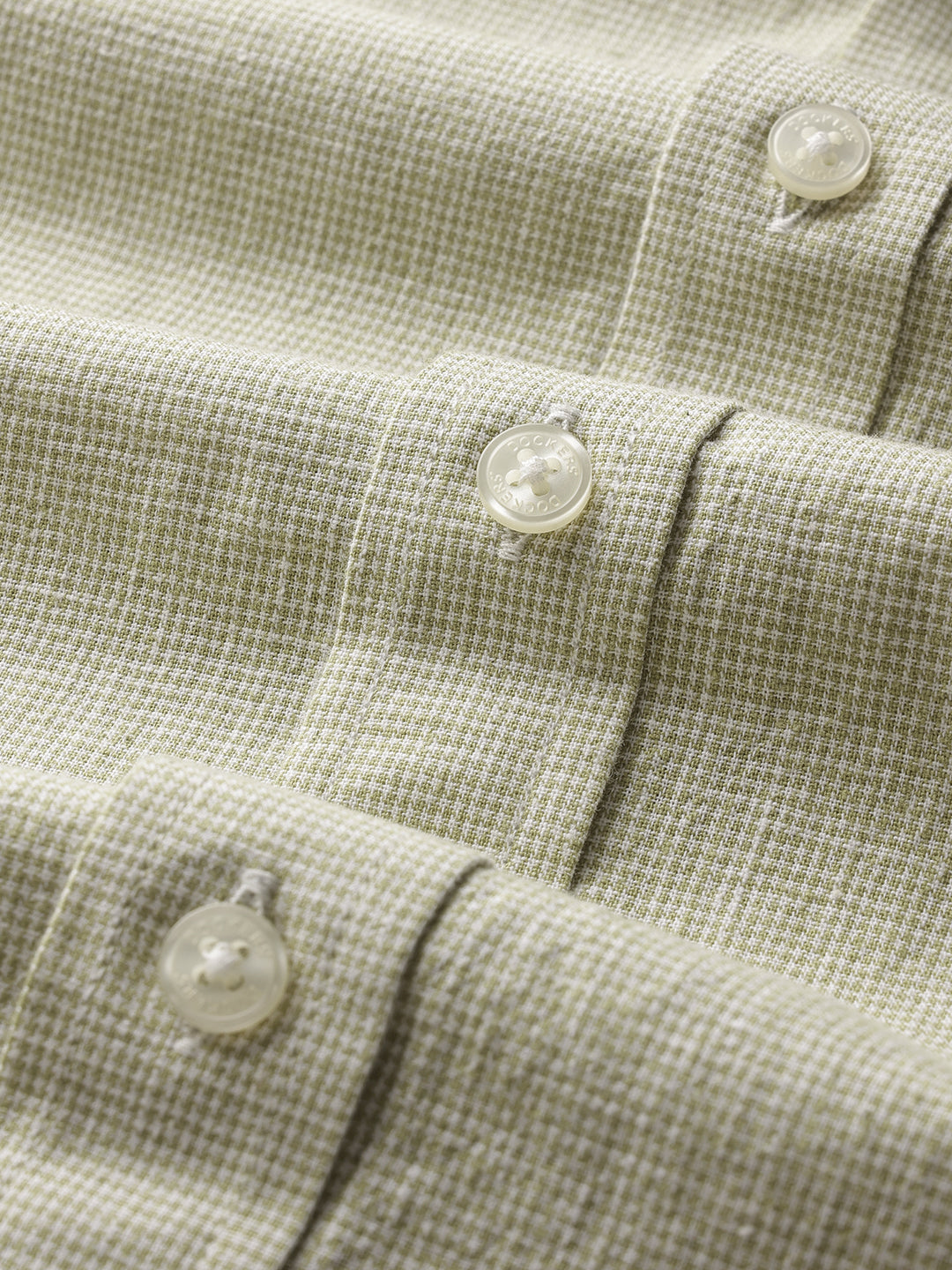 Dockers Men's Olive Textured Cotton-Linen Spread Collar Full Sleeve Casual Shirt