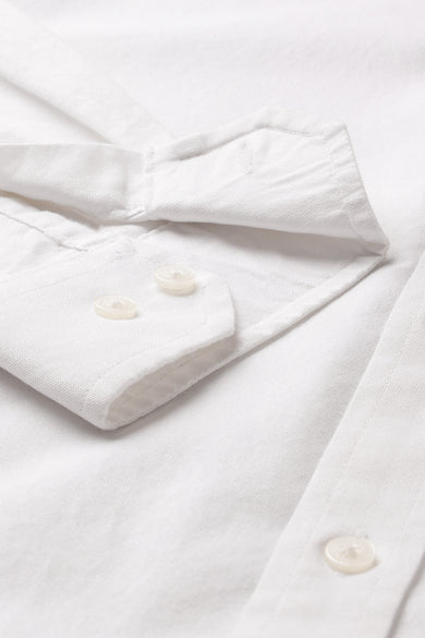 Dockers Men's Plus Size White Oxford Band Collar Shirt