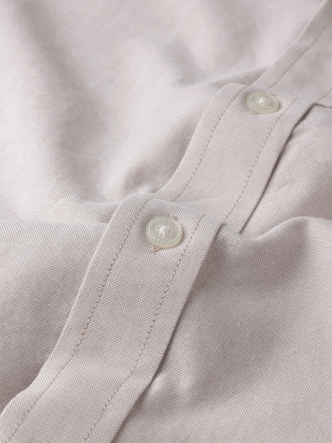 Dockers Men's Beige Oxford Button-Down Full Sleeve Shirt