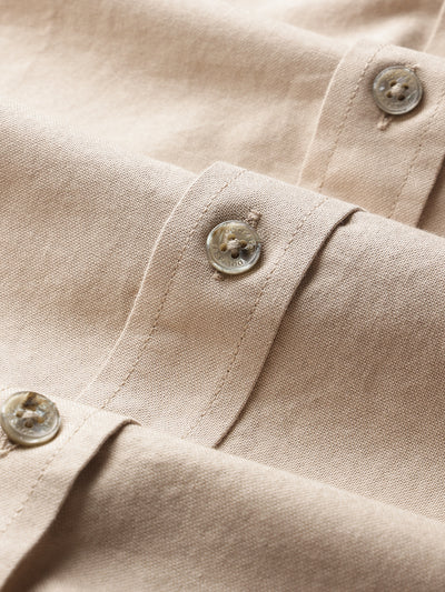 Dockers Men's Beige Oxford Mandarin Collar Shirt