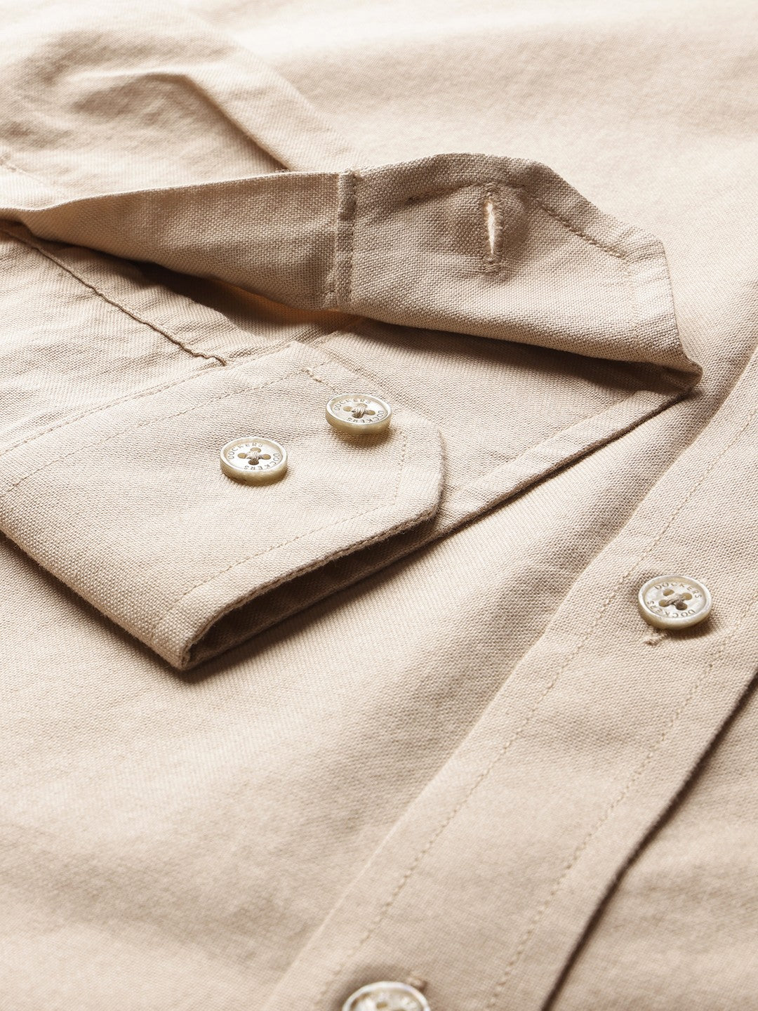 Dockers Men's Beige Oxford Mandarin Collar Shirt