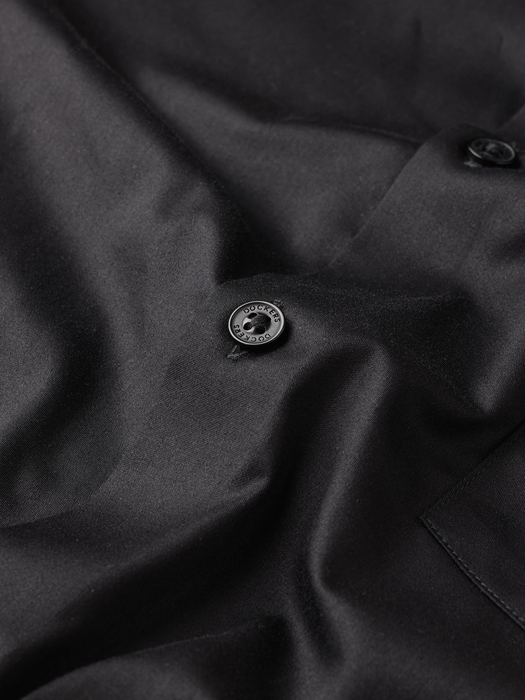 Dockers Men's Black Cotton Office Shirt – Spread Collar, Regular Fit