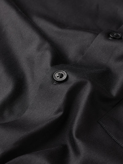 Dockers Men's Black Cotton Office Shirt – Spread Collar, Regular Fit