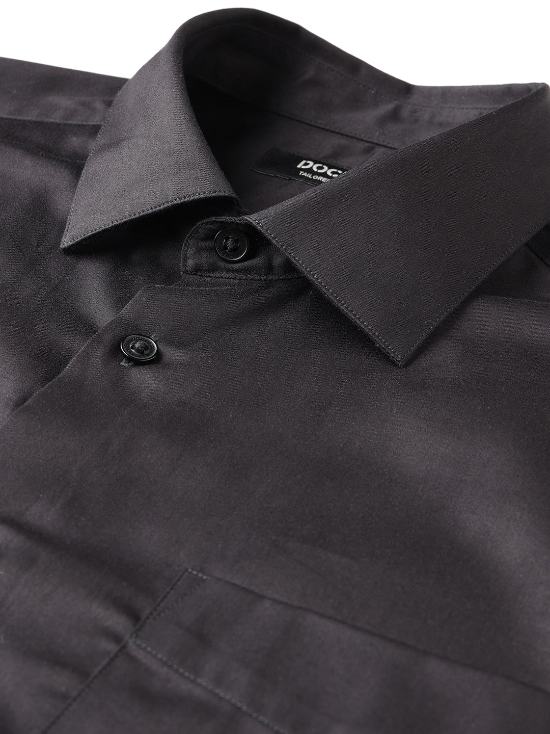 Dockers Men's Black Solid Cotton Formal Shirt – Full Sleeve