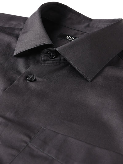 Dockers Men's Black Solid Cotton Formal Shirt – Full Sleeve