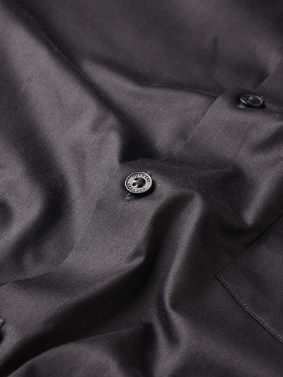 Dockers Men's Black Solid Cotton Formal Shirt – Full Sleeve