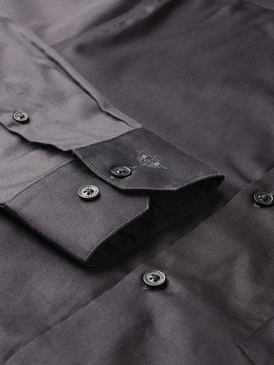 Dockers Men's Black Solid Cotton Formal Shirt – Full Sleeve