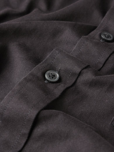 Dockers Men's Black Twill Button-Down Half Sleeve Shirt