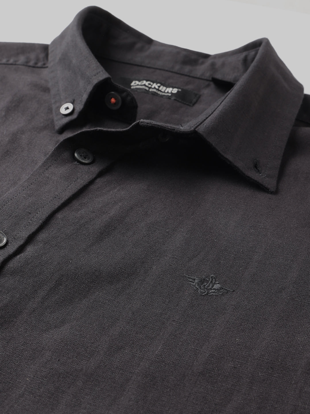 Dockers Men's Black Striped Button-Down Full Sleeve Shirt