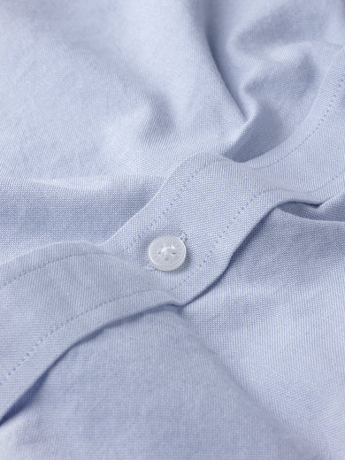 Dockers Men's Blue Solid Spread Collar Half Sleeve Shirt