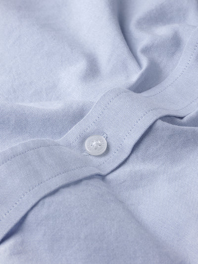 Dockers Men's Blue Solid Spread Collar Half Sleeve Shirt