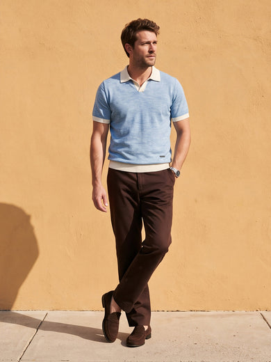 Dockers Men's Blue Solid Polo T-Shirt