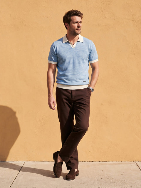 Dockers Men's Blue Solid Polo T-Shirt