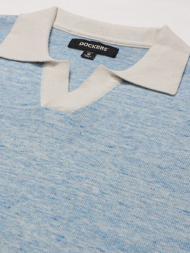 Dockers Men's Blue Solid Polo T-Shirt