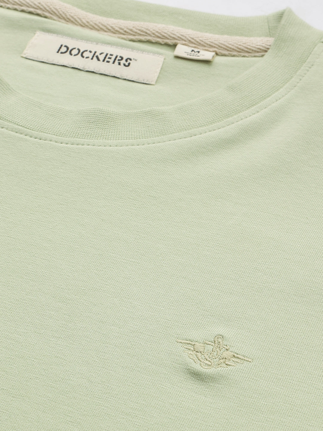 Dockers Men Green Regular Fit Short Sleeves Crew Neck Solid T-Shirt