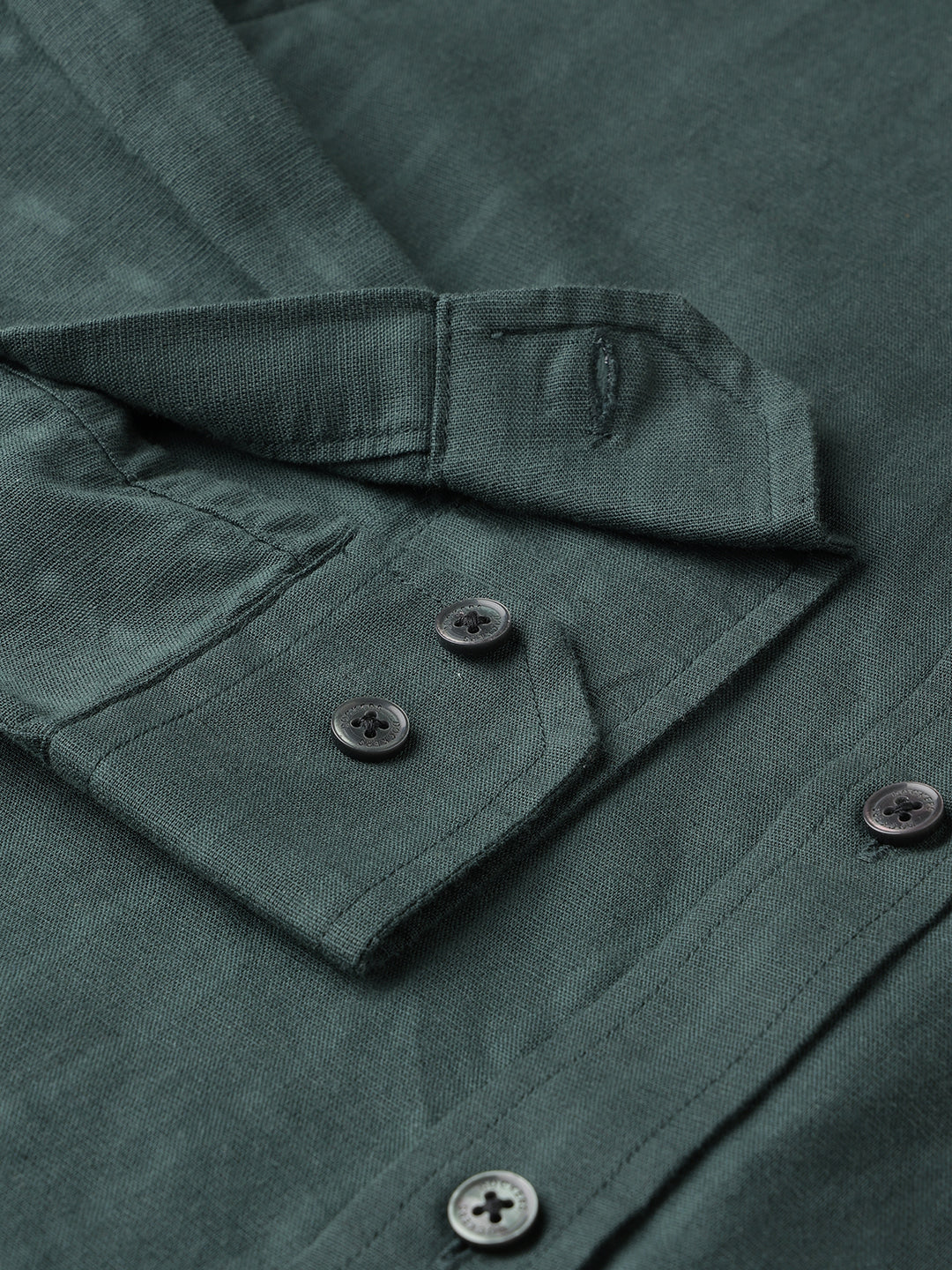 Dockers Men's Green Textured Smart Casual Full Sleeve Shirt