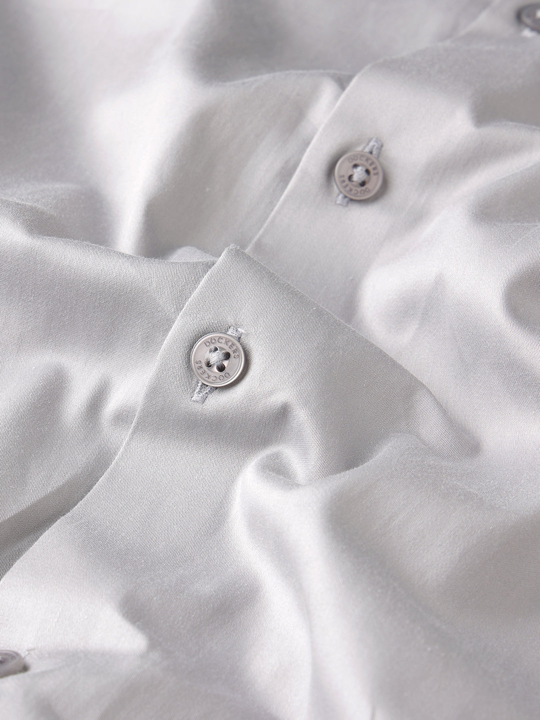 Dockers Men's Grey Solid Cotton Formal Shirt – Full Sleeve