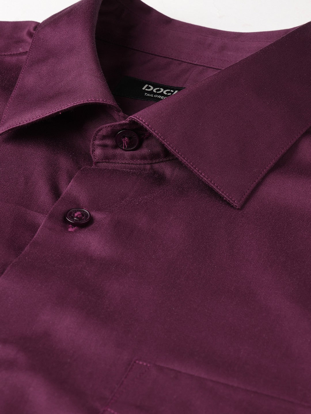 Dockers Men's Maroon Semi-Formal Cotton Shirt – Full Sleeve