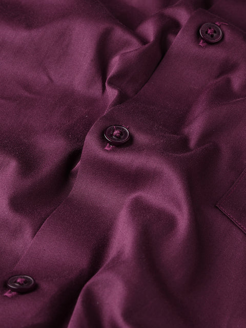 Dockers Men's Maroon Semi-Formal Cotton Shirt – Full Sleeve