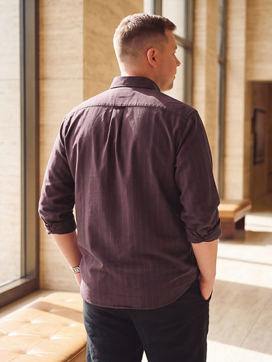 Dockers Men's Maroon Solid Smart Casual Full Sleeve Shirt