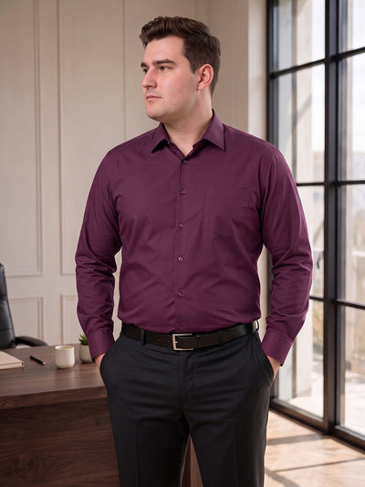 Dockers Men's Maroon Solid Cotton Formal Shirt – Full Sleeve