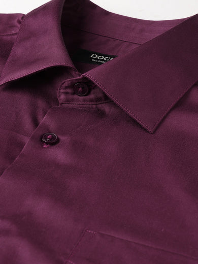 Dockers Men's Maroon Solid Cotton Formal Shirt – Full Sleeve