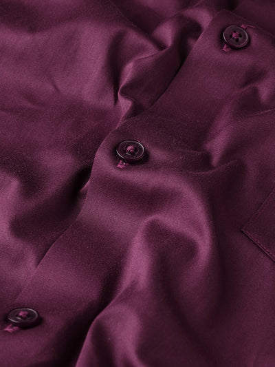 Dockers Men's Maroon Solid Cotton Formal Shirt – Full Sleeve