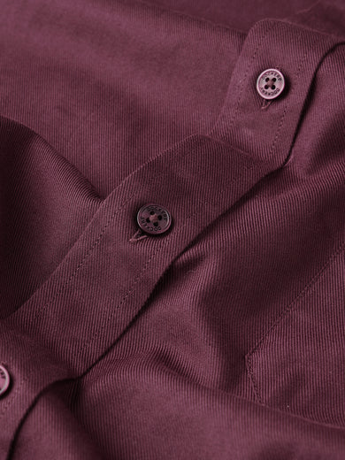 Dockers Men's Maroon Twill Button-Down Full Sleeve Shirt