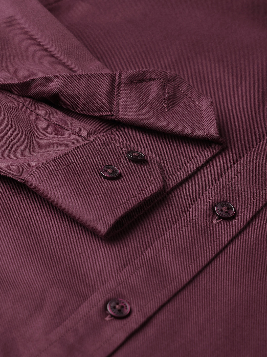 Dockers Men's Maroon Twill Button-Down Full Sleeve Shirt