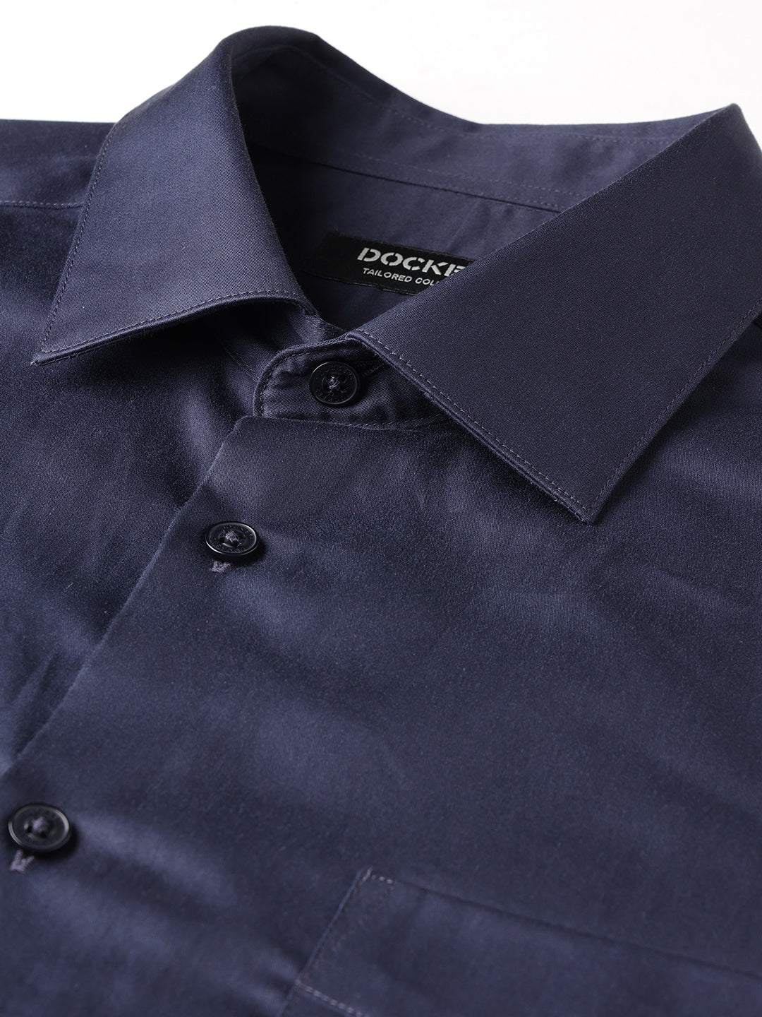 Dockers Men's Navy Blue Solid Smart Casual Full Sleeve Shirt