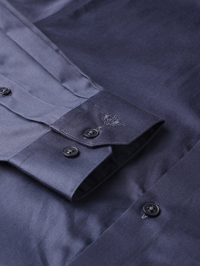Dockers Men's Navy Blue Solid Smart Casual Full Sleeve Shirt