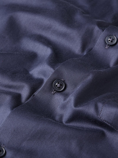 Dockers Men's Navy Blue Solid Cotton Formal Shirt – Full Sleeve