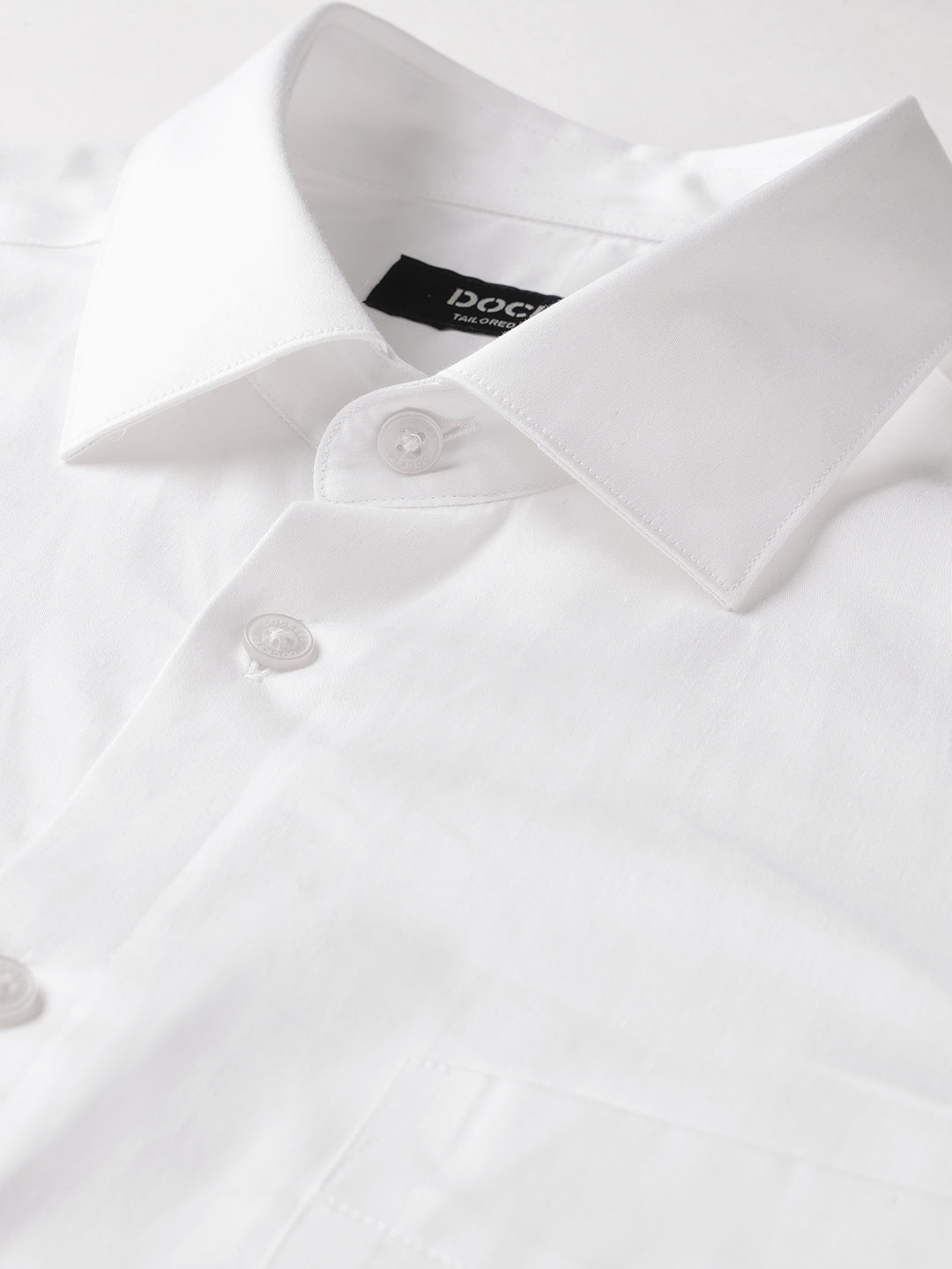 Dockers Men's White Cotton Office Shirt – Spread Collar, Regular Fit