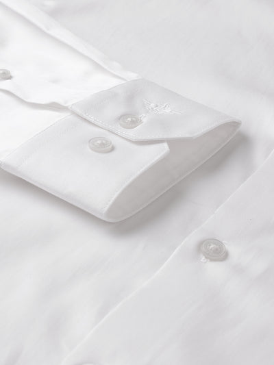 Dockers Men's White Cotton Office Shirt – Spread Collar, Regular Fit